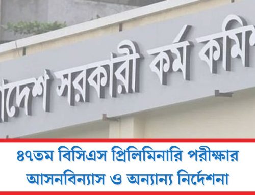 ৪৭তম বিসিএস প্রিলি পরীক্ষার আসনবিন্যাস ও নির্দেশিকা ২০২৫