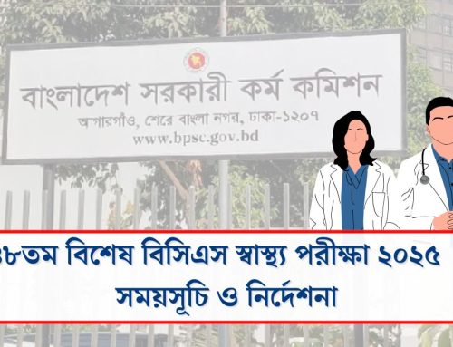 ৪৮তম বিশেষ বিসিএস স্বাস্থ্য পরীক্ষা ২০২৫ । সময়সূচি ও নির্দেশনা