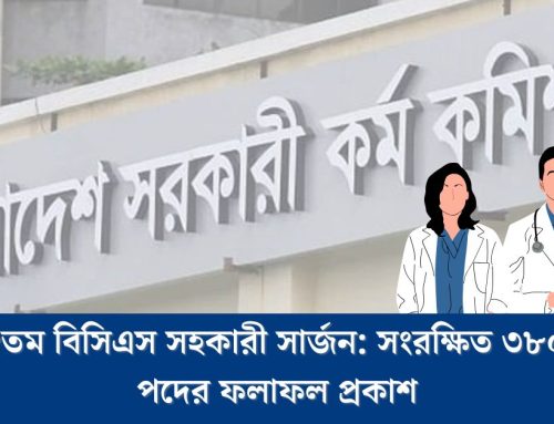 ৪৮তম বিসিএস সহকারী সার্জন: সংরক্ষিত ৩৮০টি পদের ফলাফল প্রকাশ